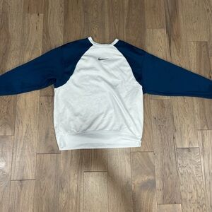 blue and white nike crewneck